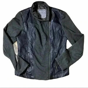 Sebby Vegan Leather and Fleece Moto Jacket Size S